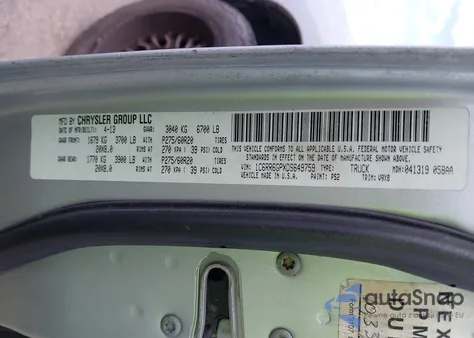 2013 Ram 1500 Slt from USA, damaged, VIN 1C6RR6GPXDS649759